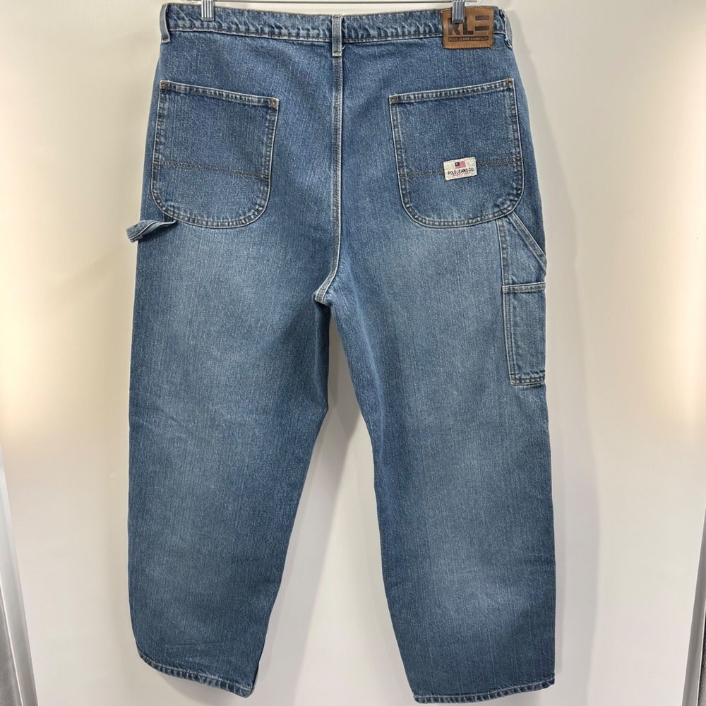 Polo Jeans Co Ralph Lauren Mens Relaxed Straight Jeans Blue 38x31 (Tag 38x32) - Picture 4 of 5